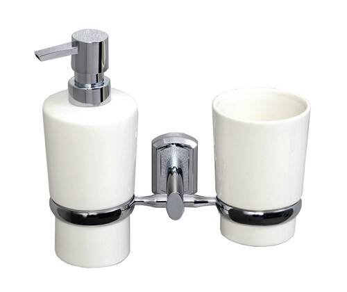 

Держатель стакана и дозатора WasserKRAFT K-28189, Белый;хром