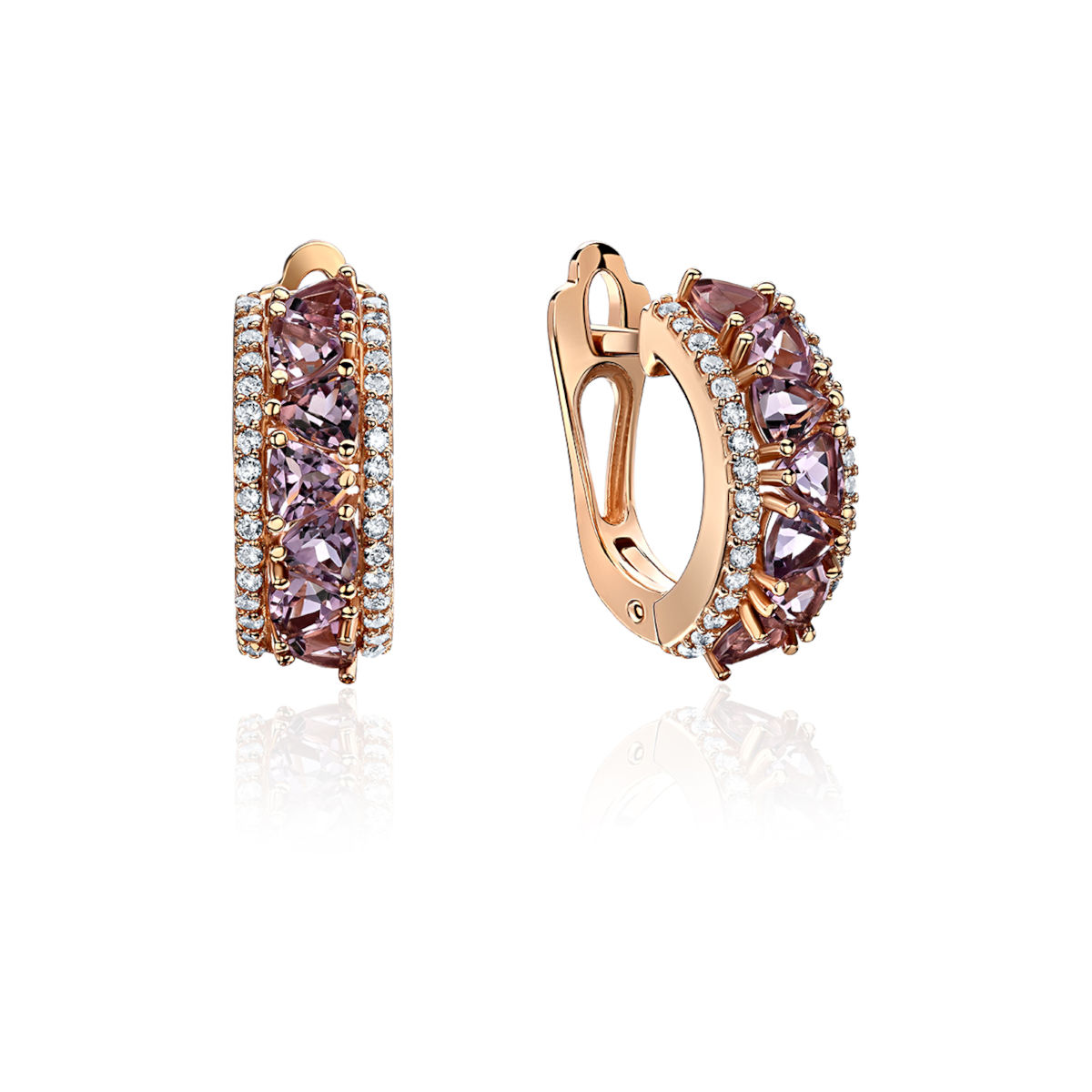 

Серьги из золота с аметистом Эстет 01С3113967-4, 01С3113967-4
