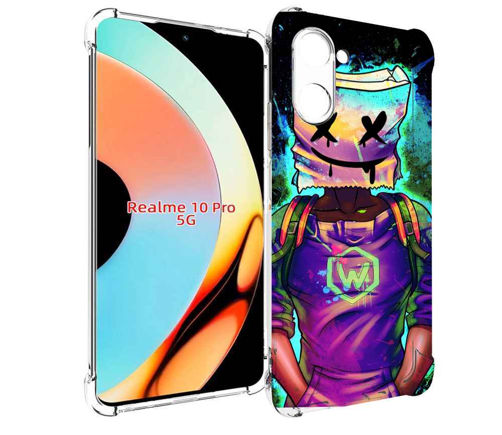 

Чехол бампер MyPads маршмеллоу-глитч для Realme 10 Pro противоуд..., Прозрачный, Tocco