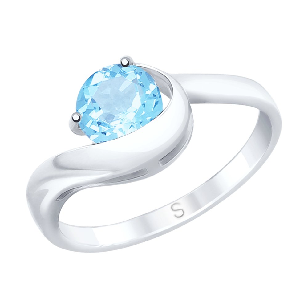 

Кольцо из серебра р.  SOKOLOV 92011755, топаз, 92011755