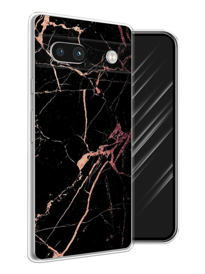 

Чехол Awog на Google Pixel 7A "Мрамор розовое золото", Черный;розовый, 271450-3