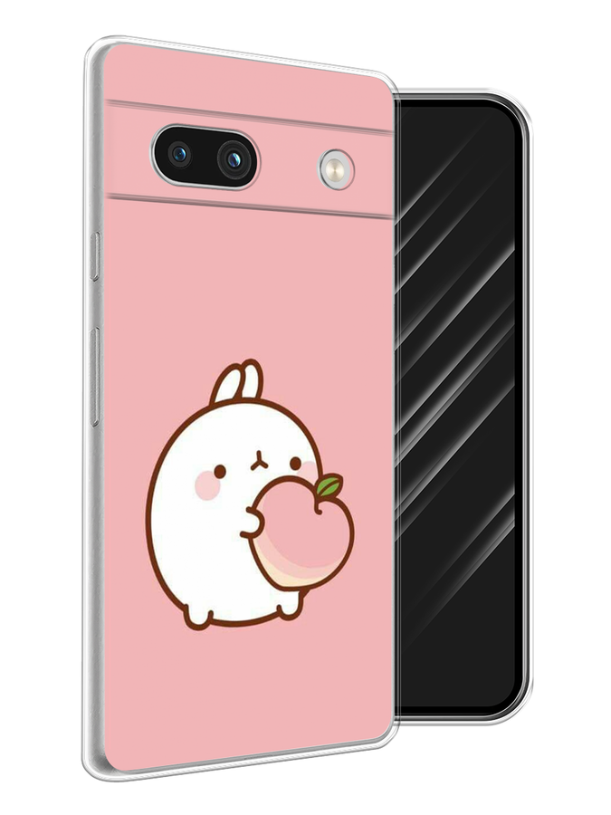 

Чехол Awog на Google Pixel 7A "Кролик с персиком", Розовый;бежевый, 271450-1