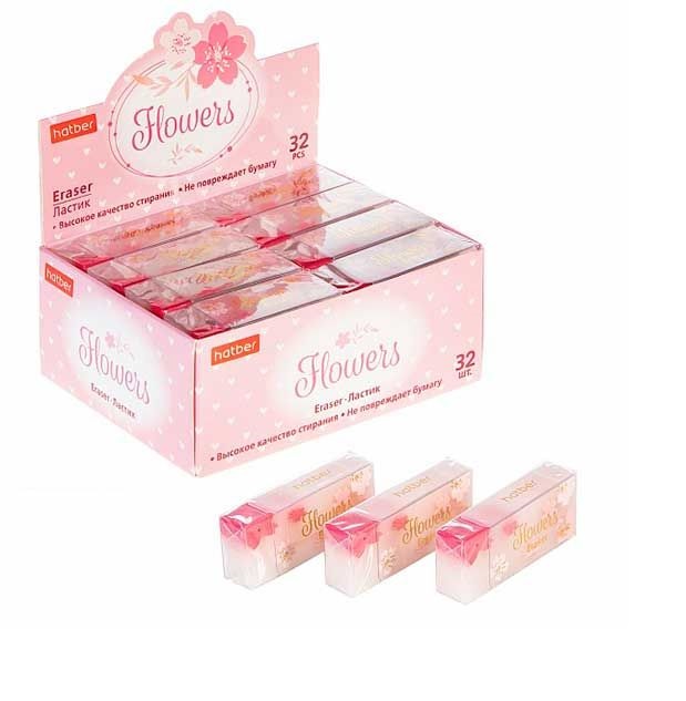 

Ластик PVC Hatber Flowers в картонной дисплей-витрине, 32 шт., Разноцветный
