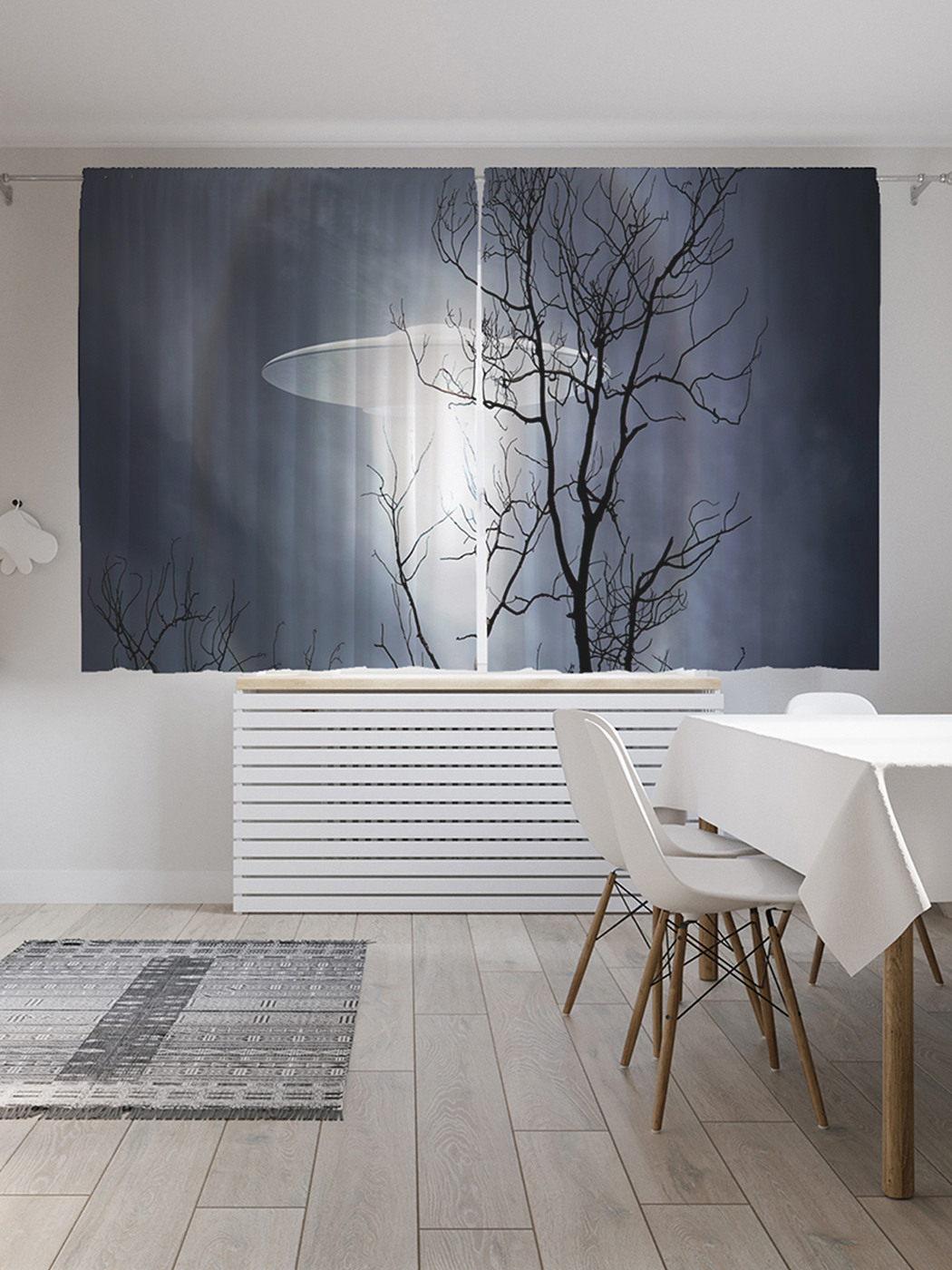 

Шторы с фотопечатью JoyArty "Тарелка пришельцев" из сатена, 290х180 см