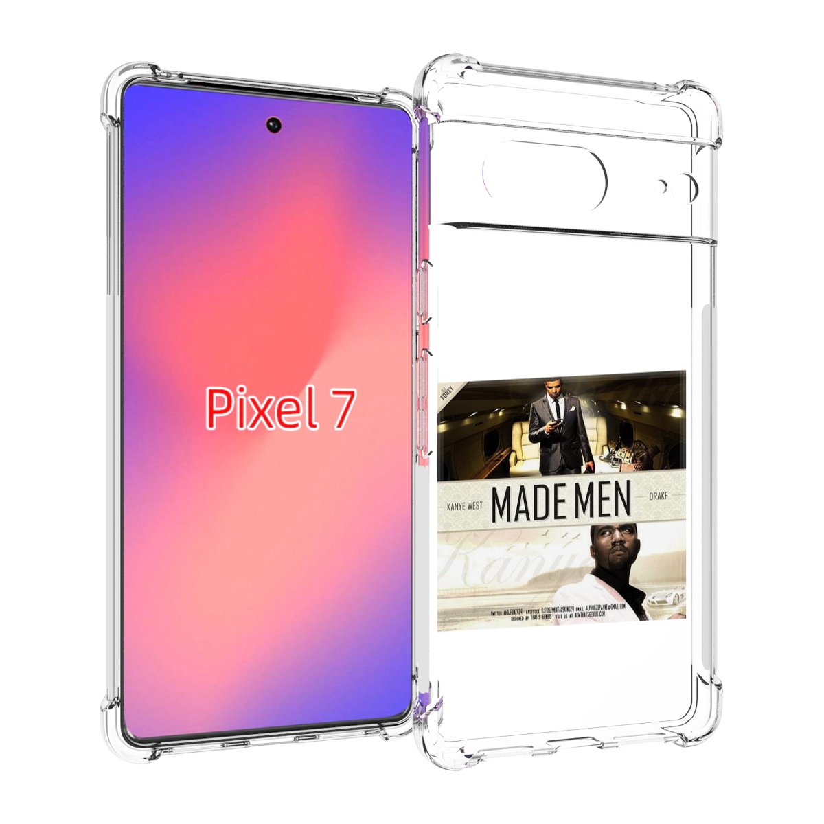 

Чехол Mypads Kanye West & Drake - Made Men Для Google Pixel 7, Прозрачный, Tocco