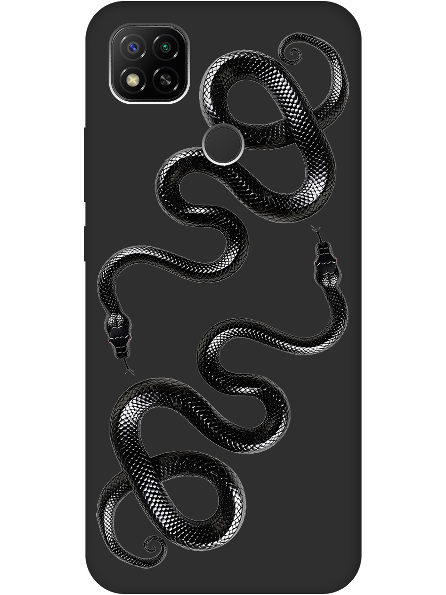 

Силиконовый чехол на Xiaomi Redmi 10A / 9C с принтом "Черные мамбы" матовый черный, 723311713