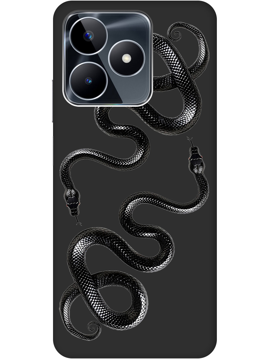 

Силиконовый чехол на Realme C53 / C51 с принтом "Черные мамбы" матовый черный, 773947313