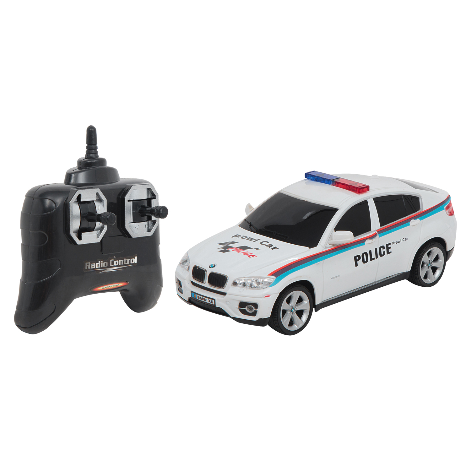 

Машина на радиоуправлении Maxi Car Vip Line BMW X6 Police, 1:24, белый