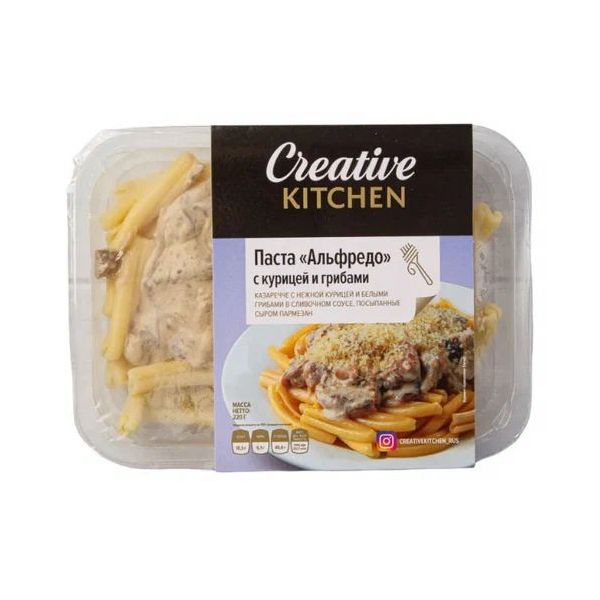 

Паста Creative Kitchen Альфредо с курицей и грибами