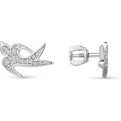 

Серьги из серебра с фианитом Эстет 45С153454, 45С153454