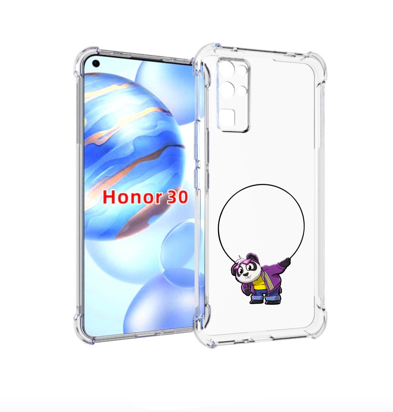

Чехол бампер MyPads панда-с-обручем для Honor 30 (BMH-AN10) прот, Прозрачный, Tocco