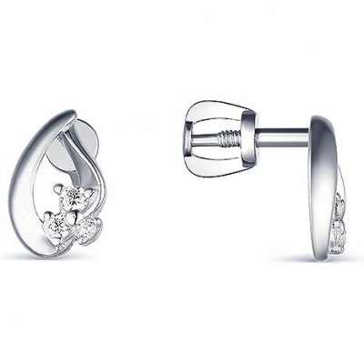 

Серьги из серебра с фианитом Эстет 45С153768, 45С153768