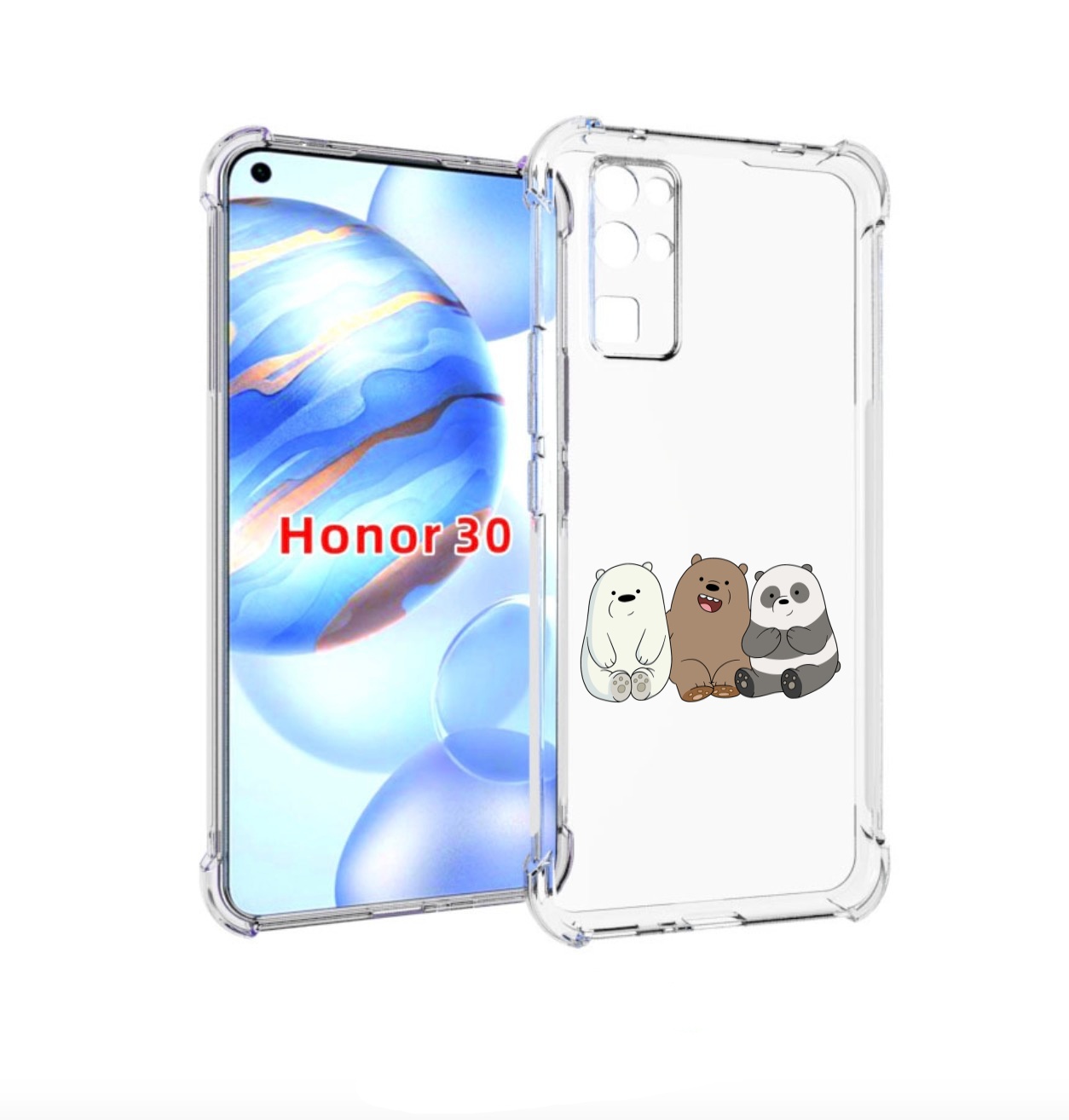 

Чехол бампер MyPads панды детский для Honor 30 (BMH-AN10) против, Прозрачный, Tocco