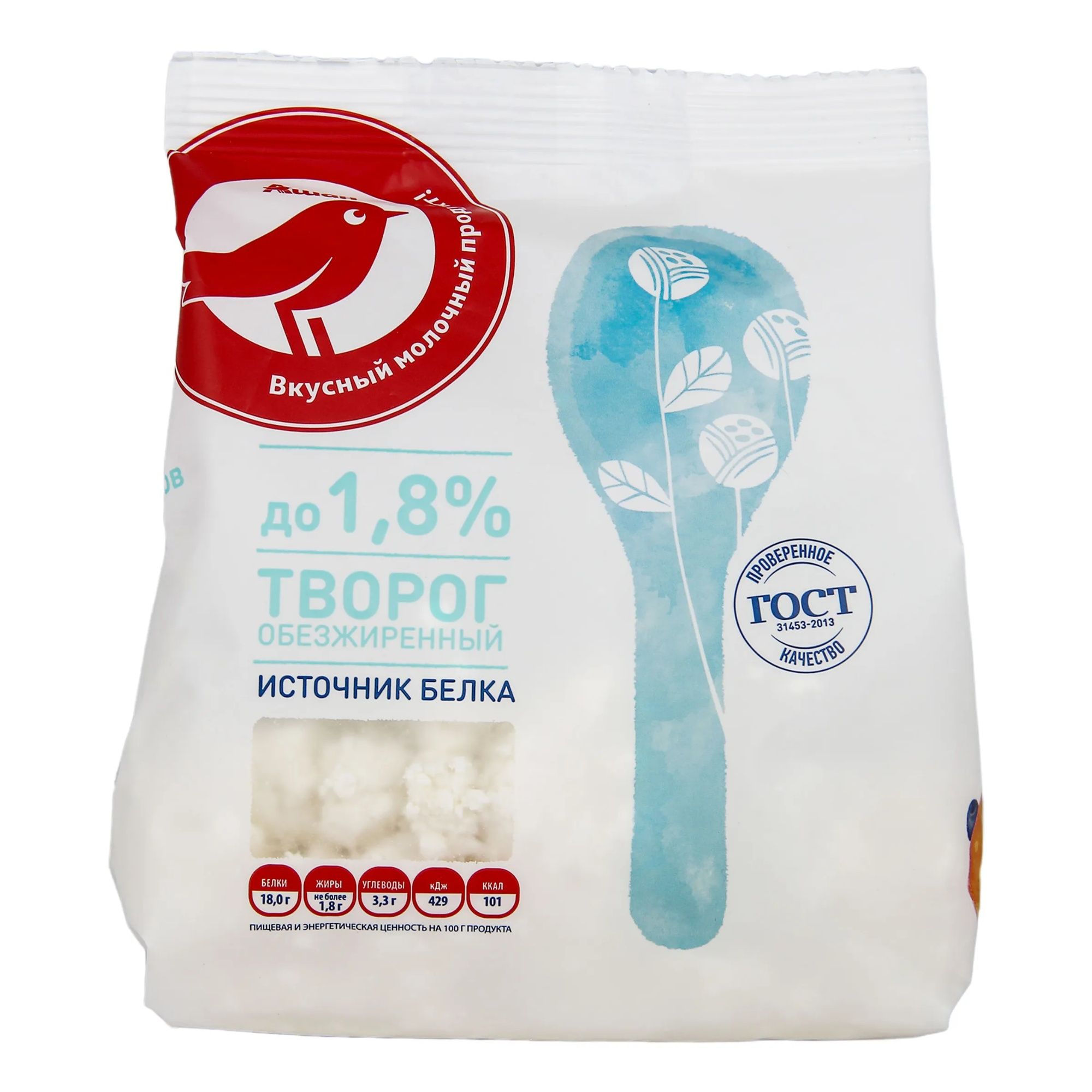 

Творог рассыпчатый АШАН Красная птица 1,8% БЗМЖ 300 г