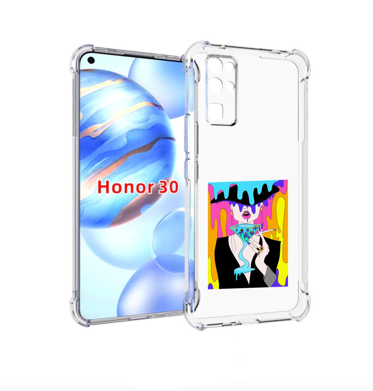 

Чехол бампер MyPads плавленая девушка акварель женский для Honor, Прозрачный, Tocco
