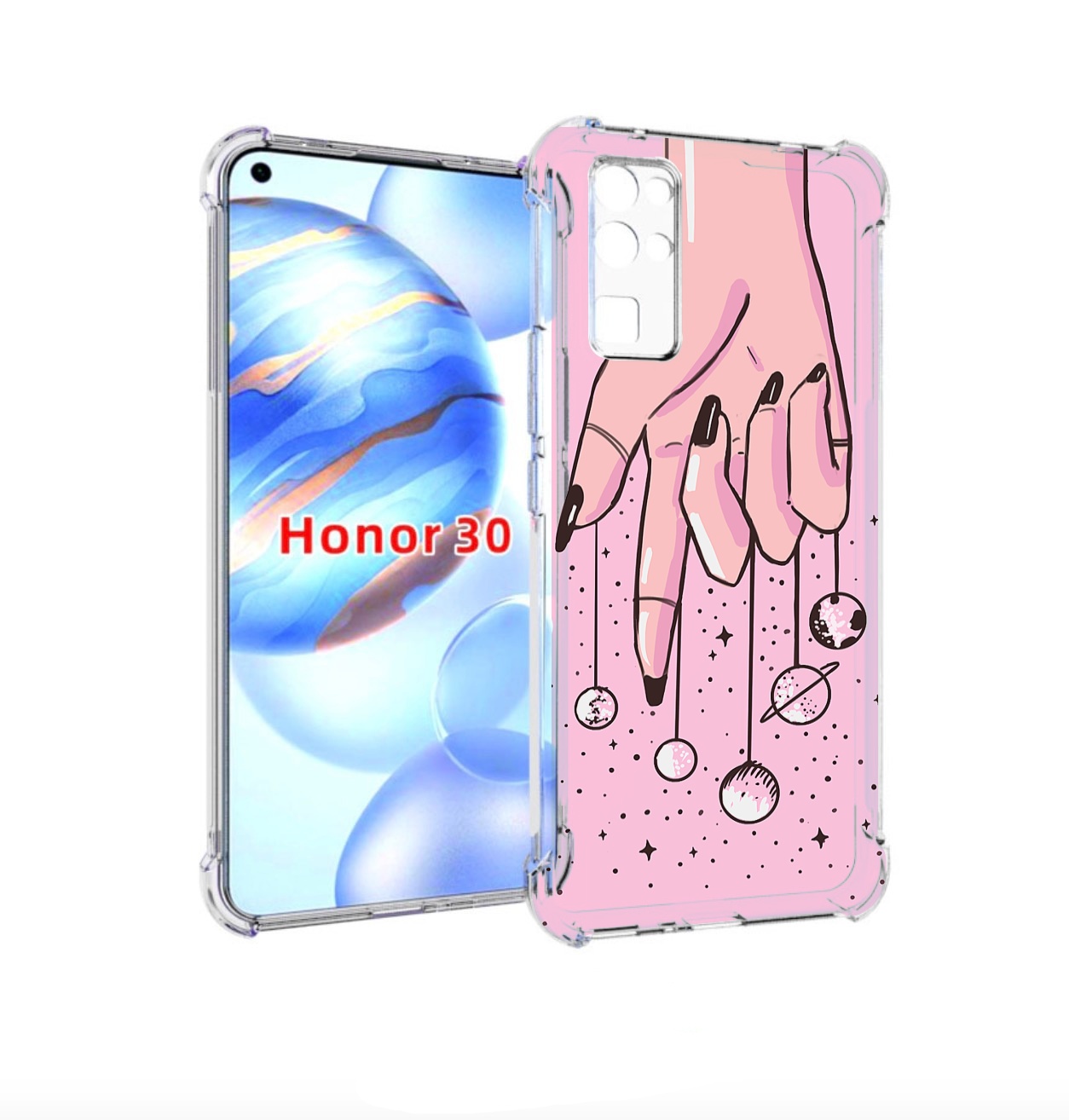 

Чехол бампер MyPads планеты-на-пальцах для Honor 30 (BMH-AN10) п, Прозрачный, Tocco