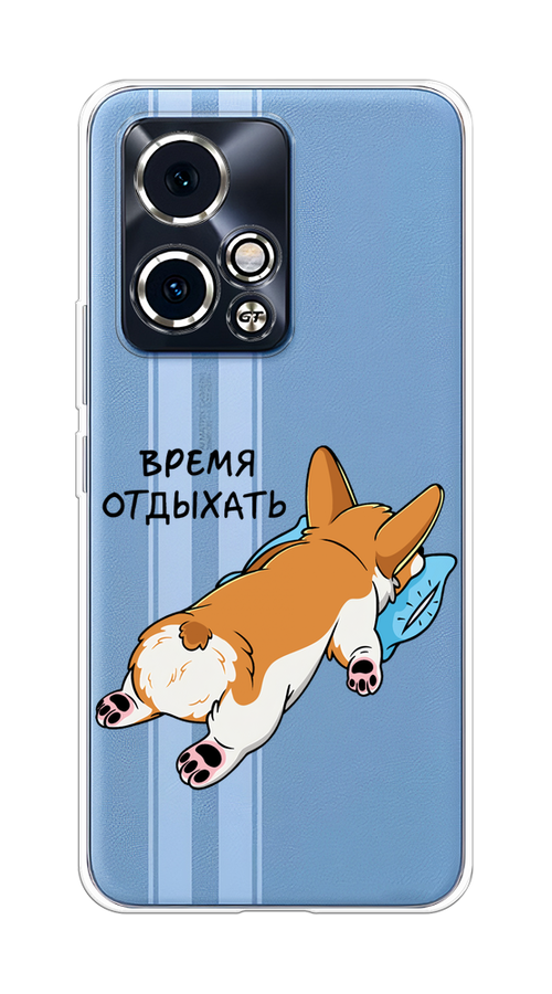 

Чехол на Honor 90 GT "Корги отдыхает", Черный;коричневый;голубой, 6123450-1
