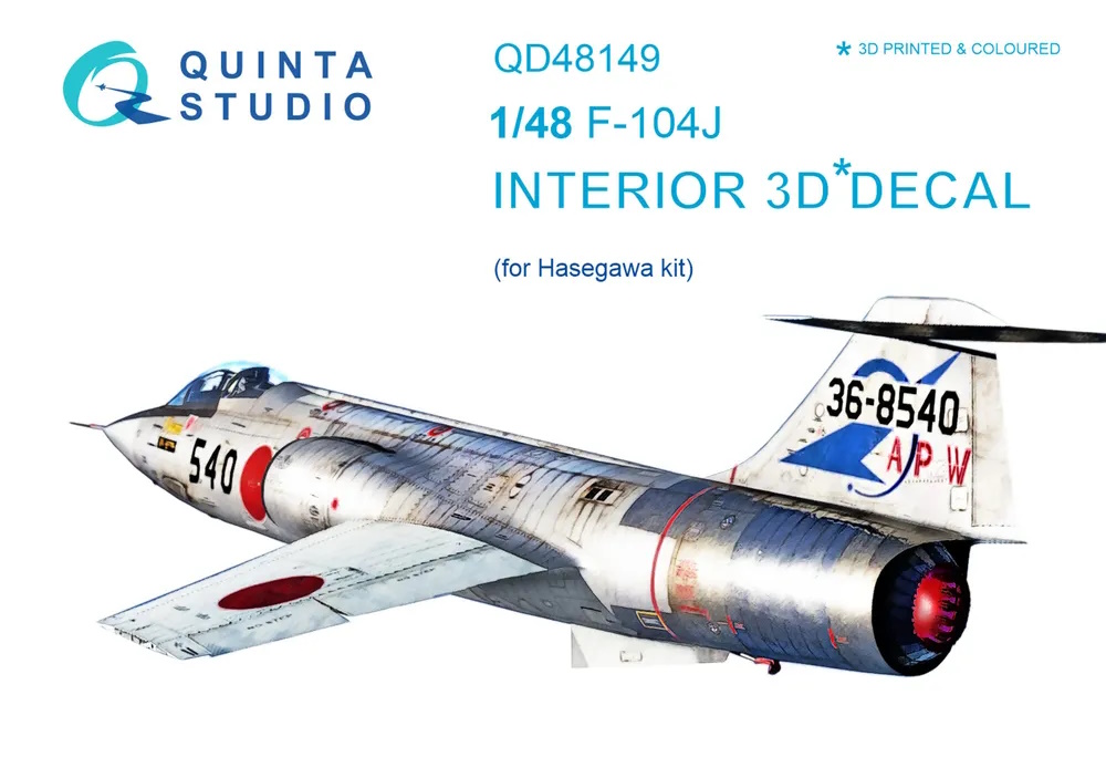 

QD48149 3D Декаль интерьера кабины F-104J для модели Hasegawa, Цветной