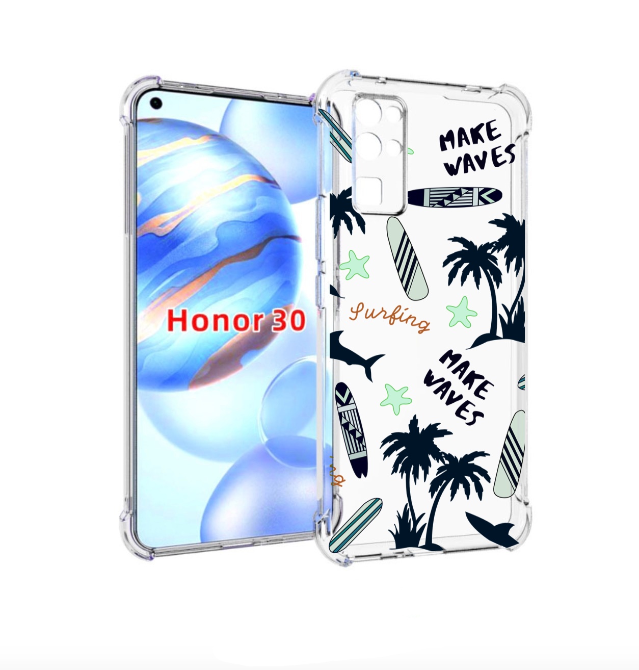

Чехол бампер MyPads пляжная-тематика для Honor 30 (BMH-AN10) про, Прозрачный, Tocco