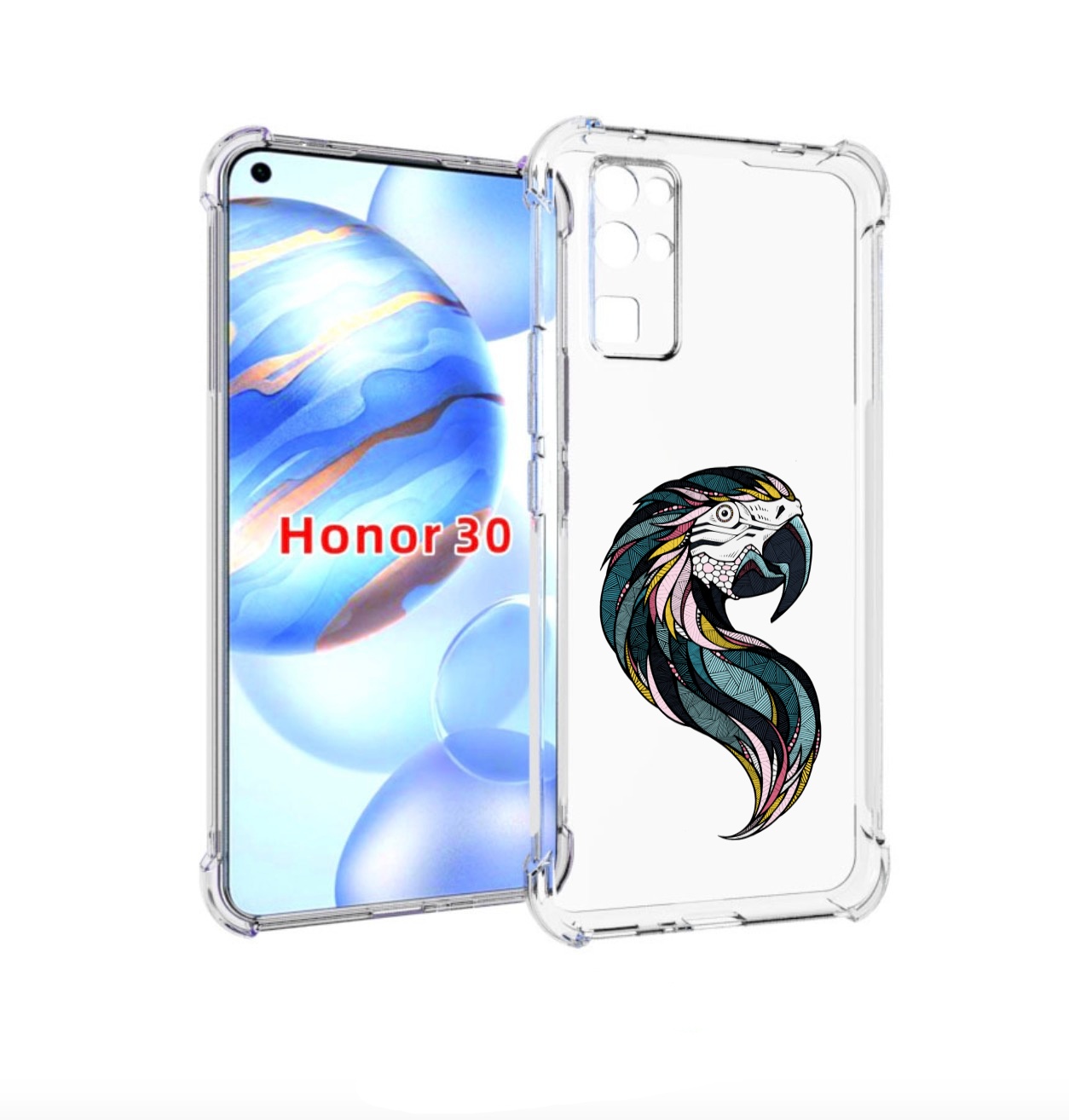 

Чехол бампер MyPads полупопугай для Honor 30 (BMH-AN10) противоу, Прозрачный, Tocco