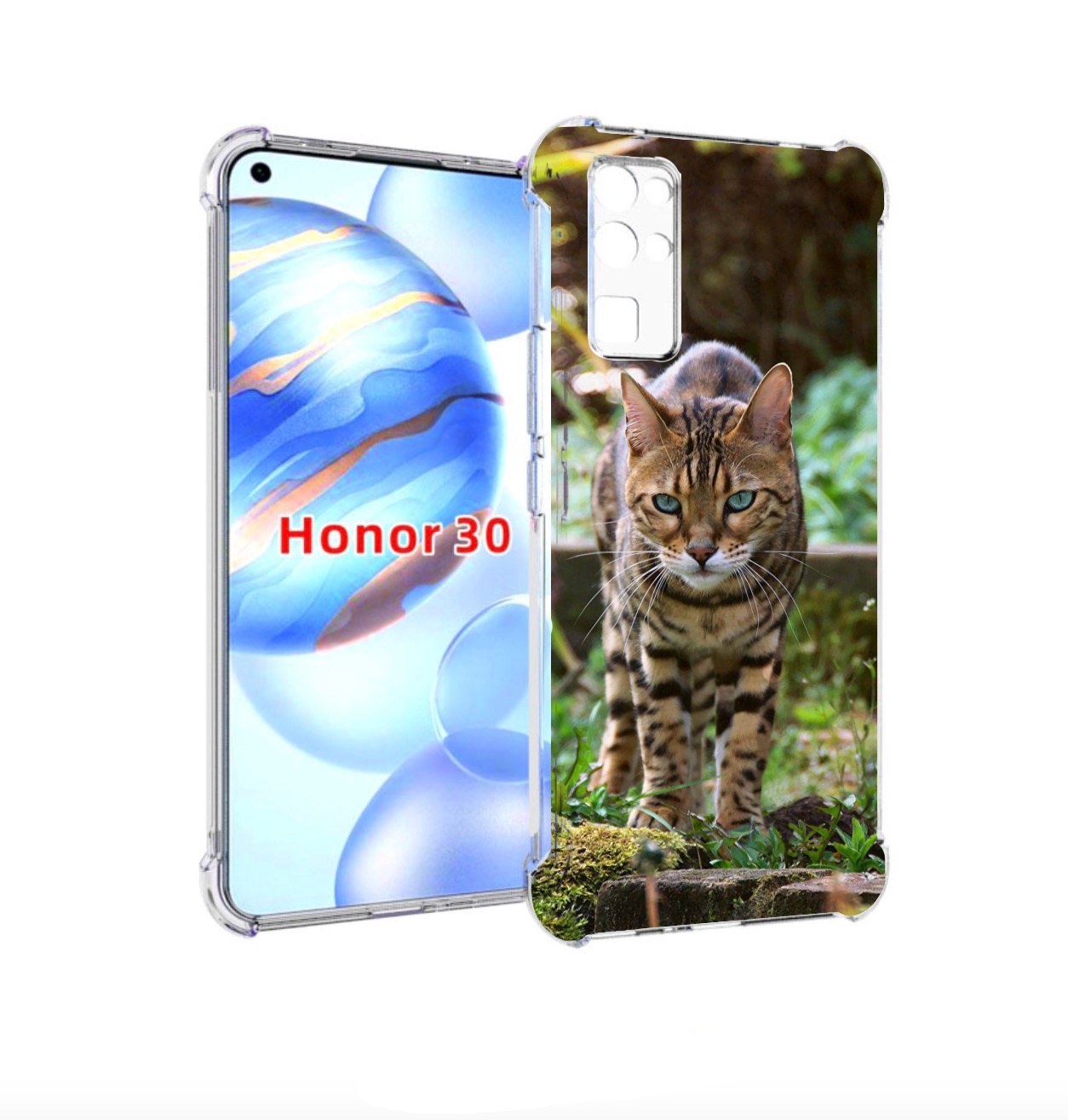 

Чехол бампер MyPads порода кошка бенгальская для Honor 30 (BMH-A, Прозрачный, Tocco