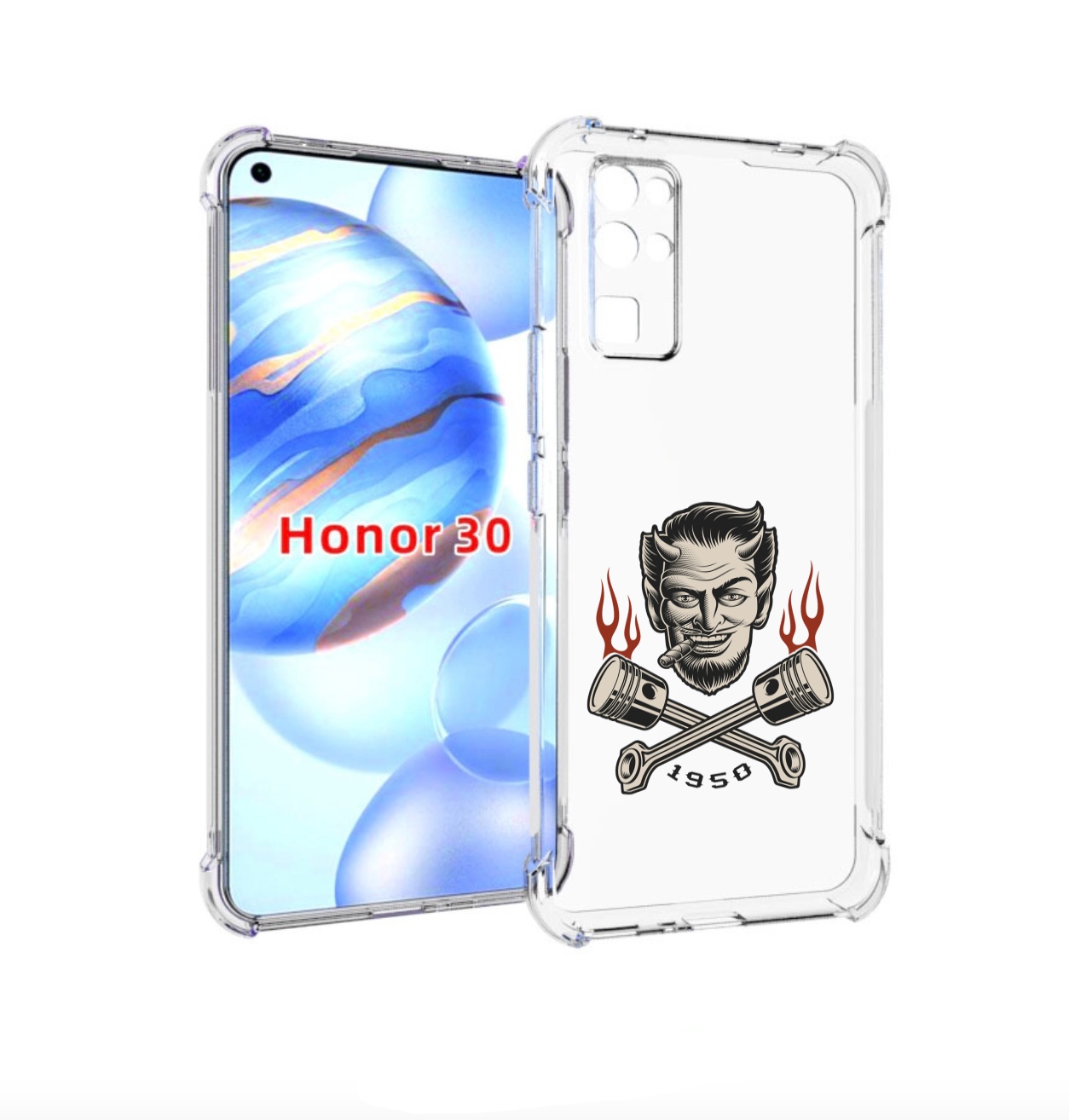 

Чехол бампер MyPads поршни-горят для Honor 30 (BMH-AN10) противо, Прозрачный, Tocco