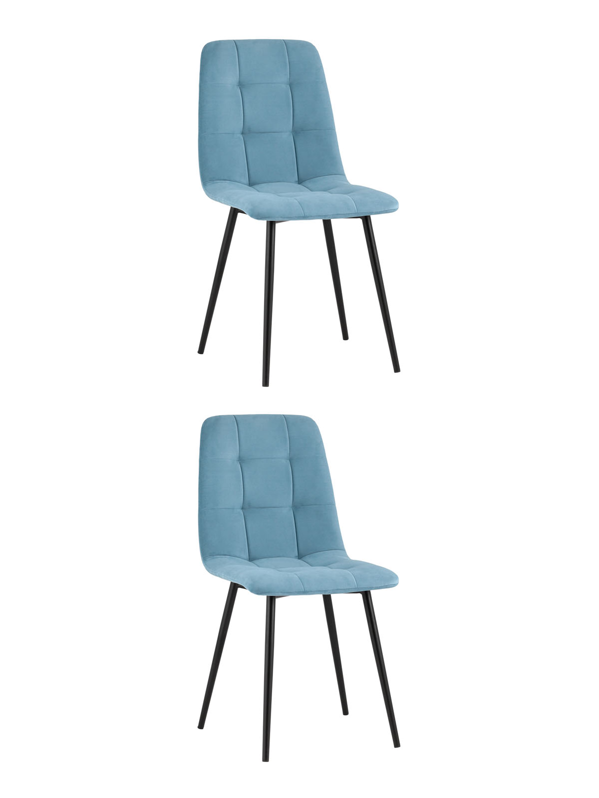 фото Стул для кухни oliver велюр пыльно-голубой (комплект 2 стула) stool group