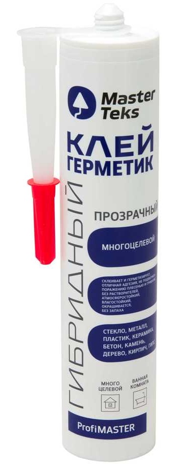 Клей-герметик многоцелевой Mastertex Hibrid 290 мл, прозрачный