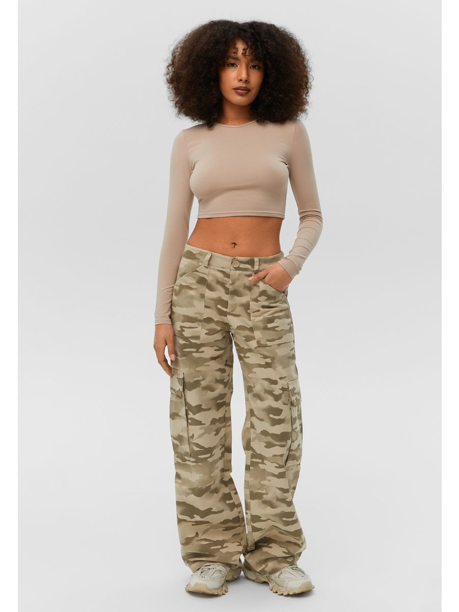 

Брюки женские Feelz Camo бежевые S, Бежевый, Camo