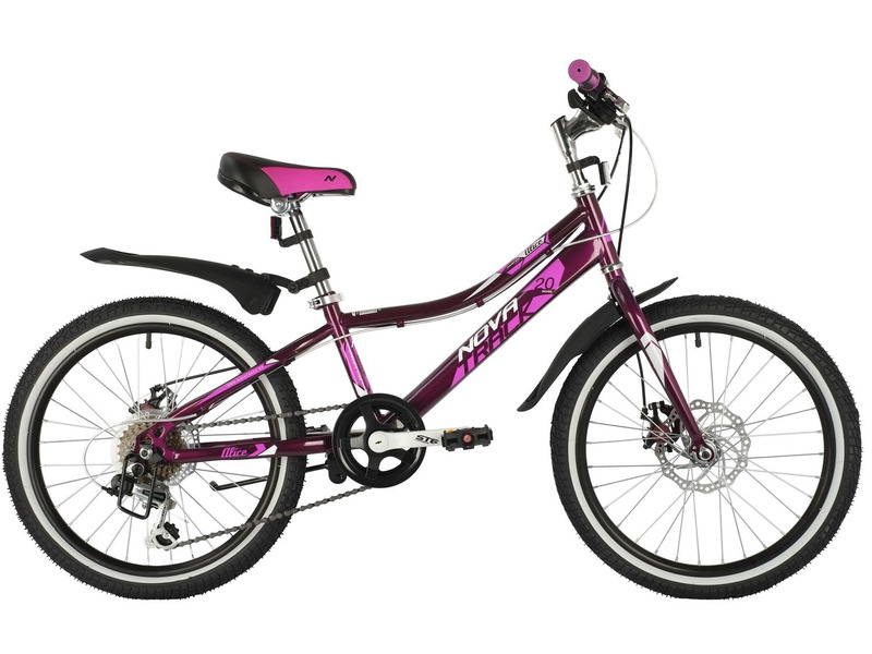 Детский велосипед Novatrack Alice Disc 20, год 2021, цвет Фиолетовый