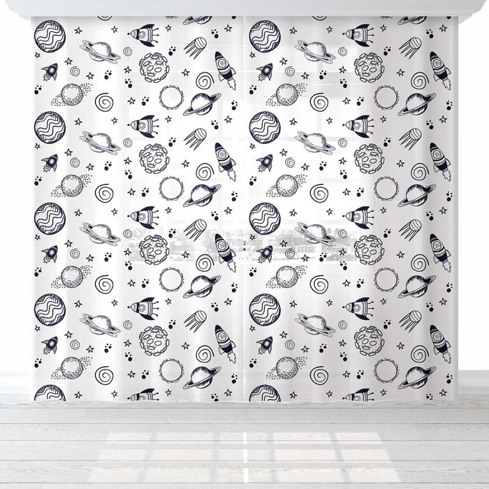 

Комплект тюлей "Этель" Planet, 145*260 см-2 шт, 100% п/э