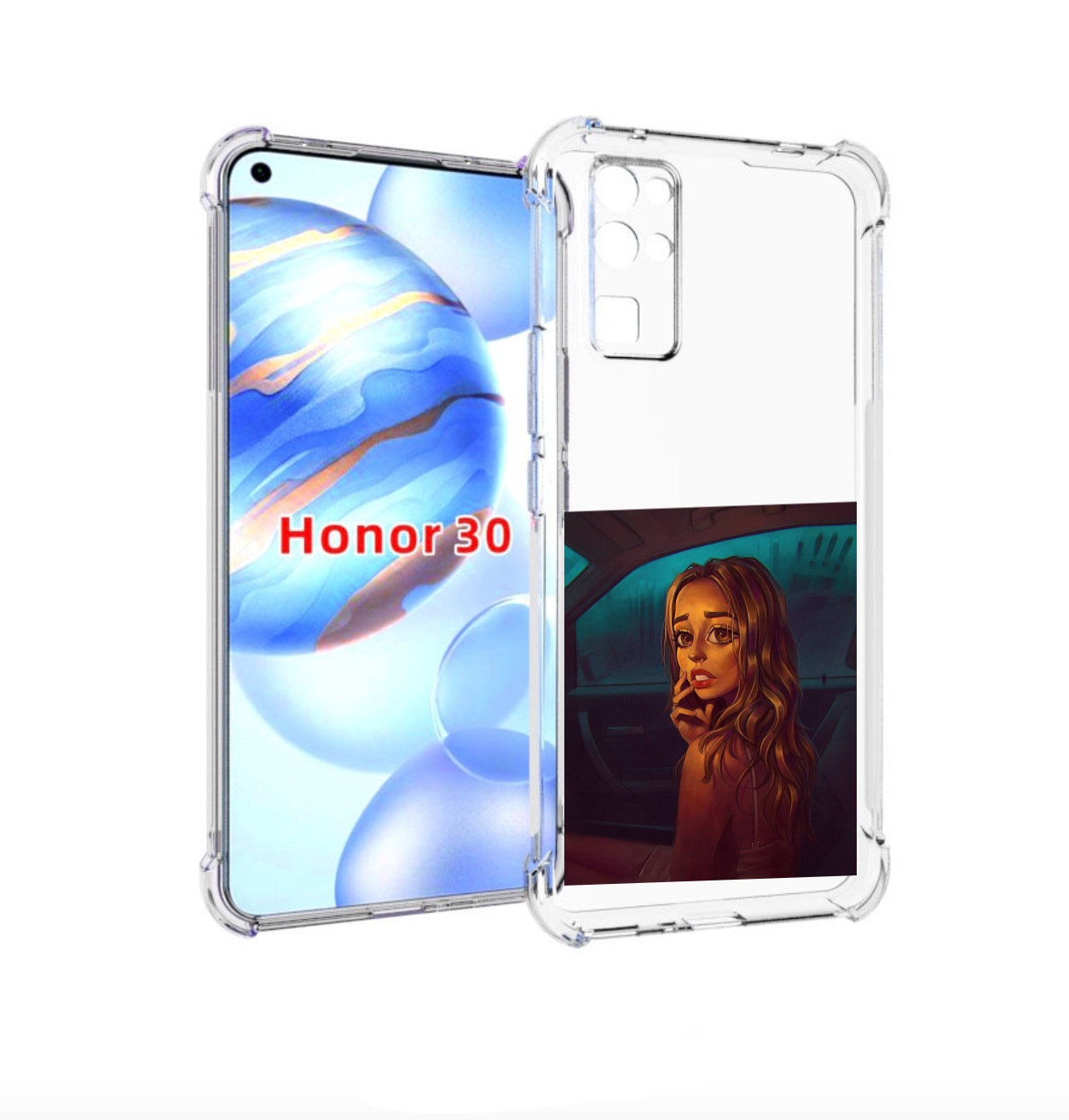

Чехол бампер MyPads пуп-невесты женский для Honor 30 (BMH-AN10), Прозрачный, Tocco