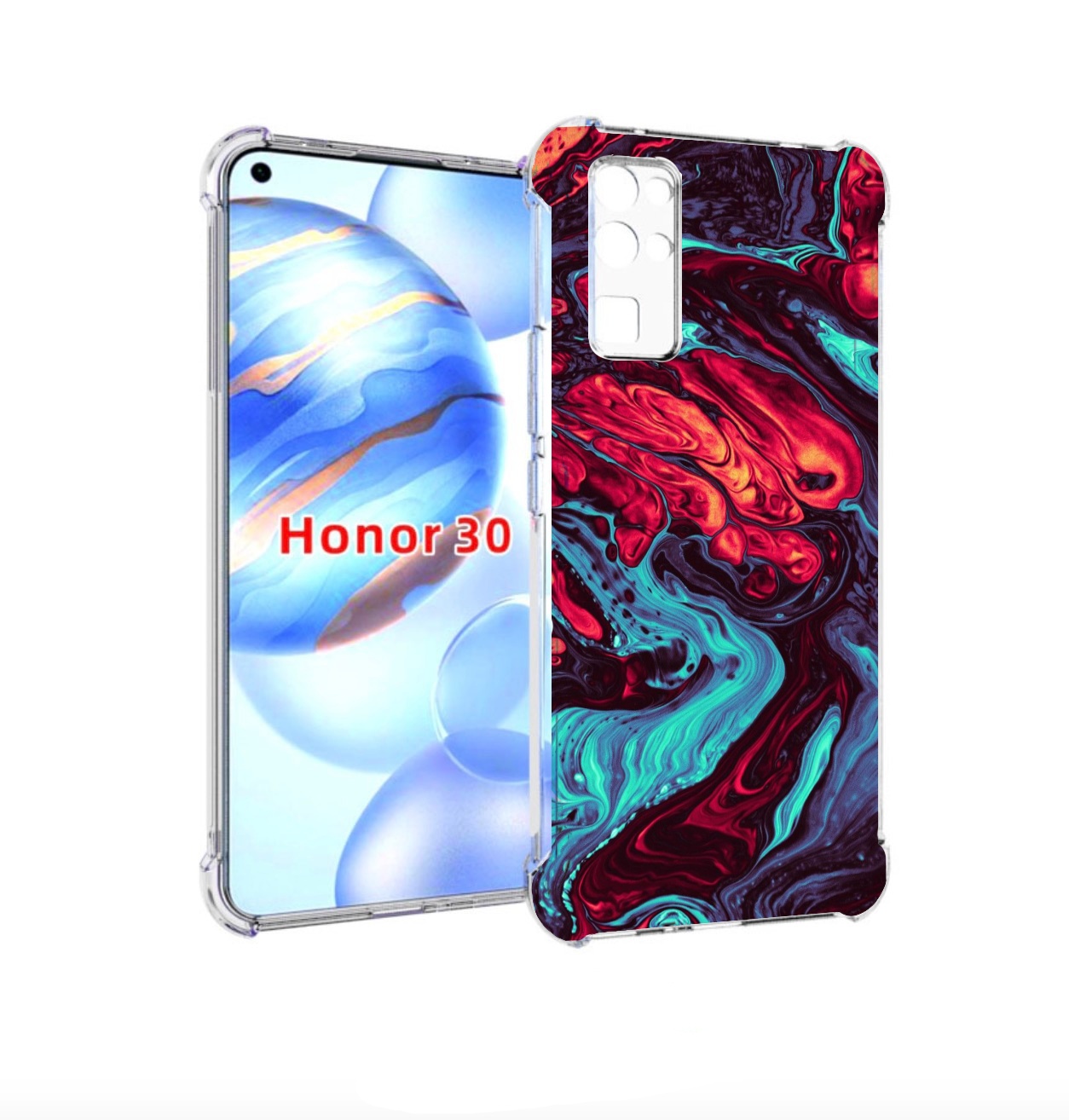 

Чехол бампер MyPads разбавленная краска для Honor 30 (BMH-AN10), Прозрачный, Tocco