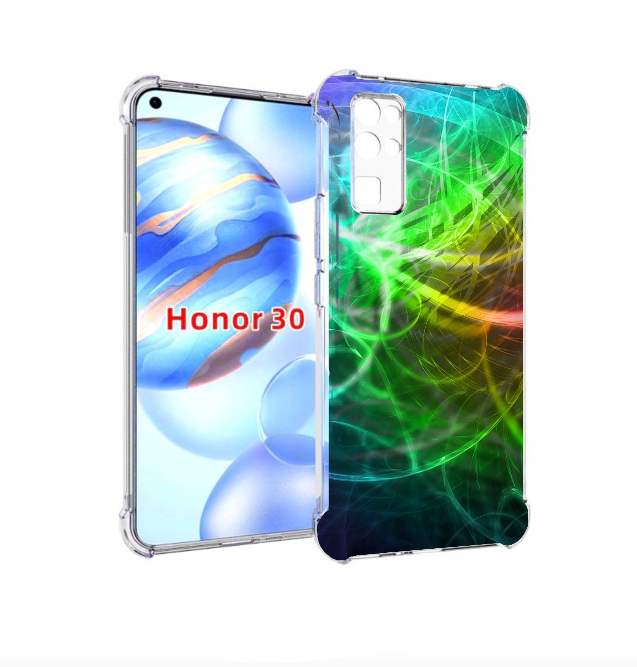 

Чехол бампер MyPads разноцветная-абстракция-линиями для Honor 30, Прозрачный, Tocco