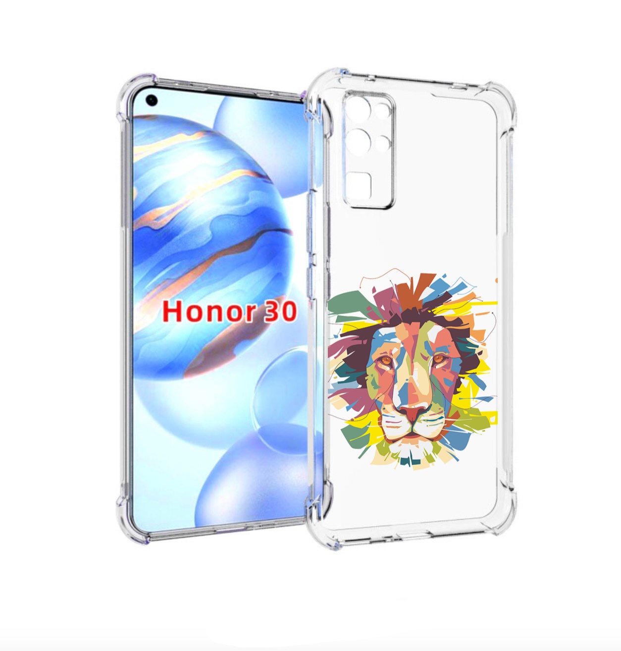 

Чехол бампер MyPads разноцветный-лев детский для Honor 30 (BMH-A, Прозрачный, Tocco