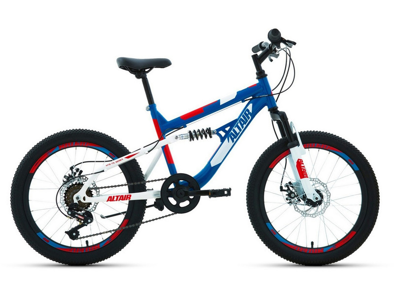 Детский велосипед Altair MTB FS 20 Disc, год 2021, цвет Синий-Красный