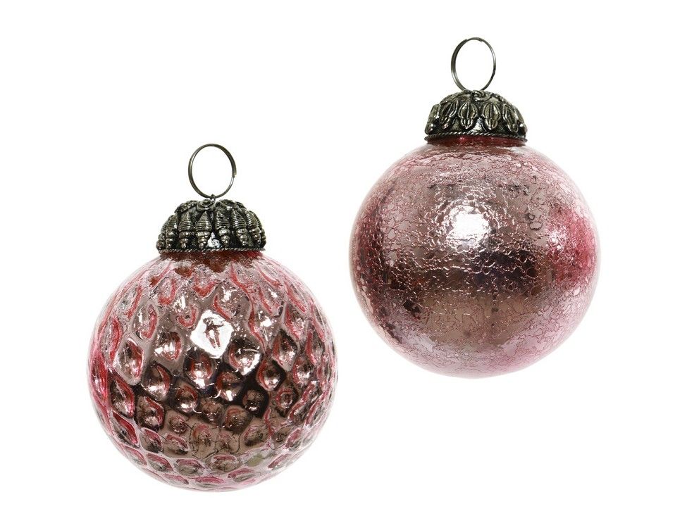 фото Ёлочный шар гравенстен, стекло, нежно-розовый, 10 см, kaemingk