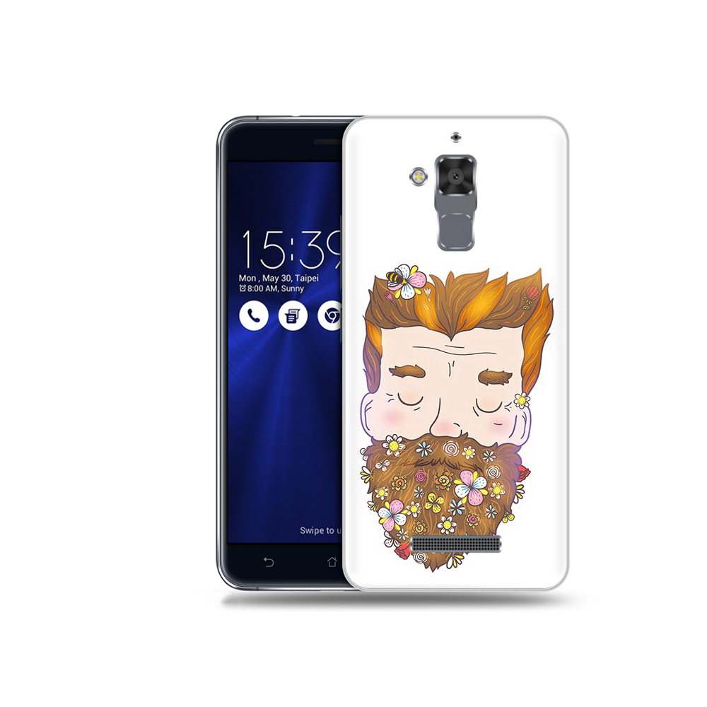 

Чехол MyPads Tocco для Asus ZenFone 3 Max (ZC520TL) мужчина с цветами в бороде, Прозрачный, Tocco