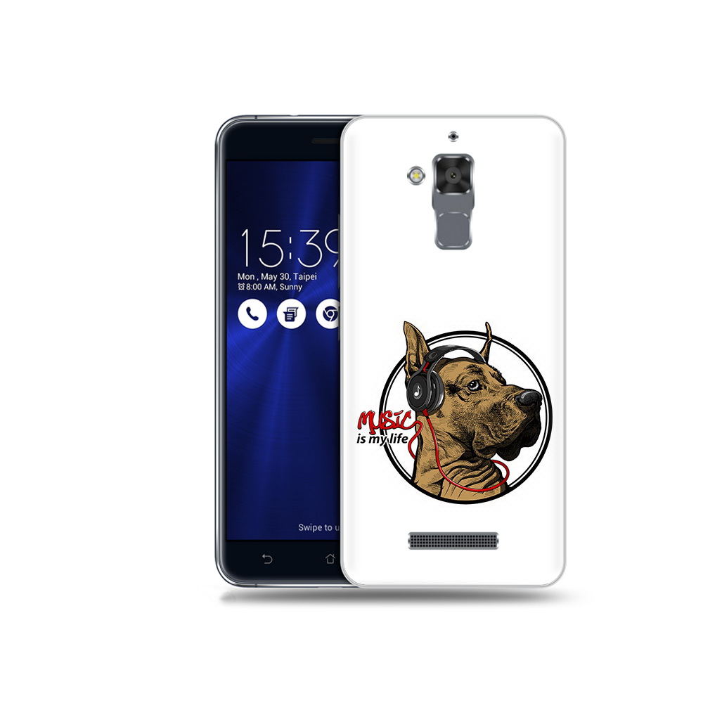 

Чехол MyPads Tocco для Asus ZenFone 3 Max (ZC520TL) музыкальная собака, Прозрачный, Tocco