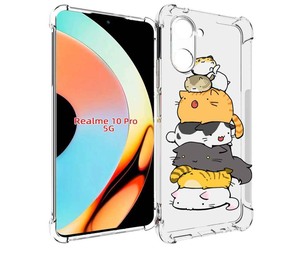 

Чехол бампер MyPads много-маленьких-котиков для Realme 10 Pro пр..., Прозрачный, Tocco