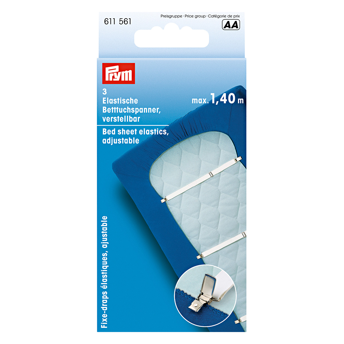 

Держатели простыни (резинки с клипсами), Prym, 611561, Белый
