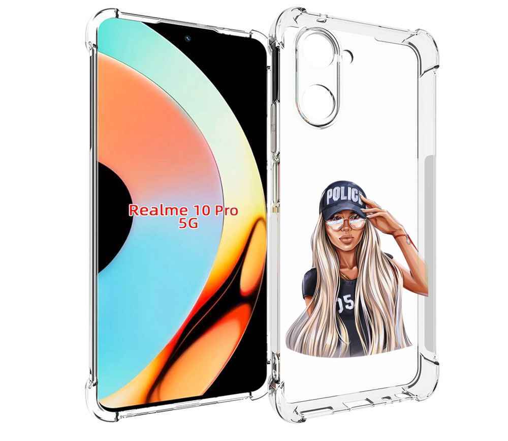 

Чехол бампер MyPads модная-девушка-арт женский для Realme 10 Pro..., Прозрачный, Tocco