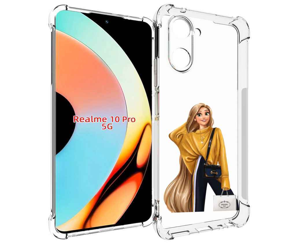 Чехол бампер MyPads модная-рапунсель женский для Realme 10 Pro п...