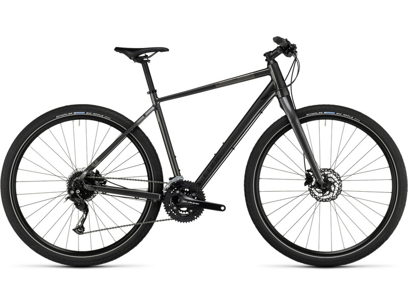 Дорожный велосипед Cube Hyde, год 2023, цвет Серебристый-Черный, ростовка 21