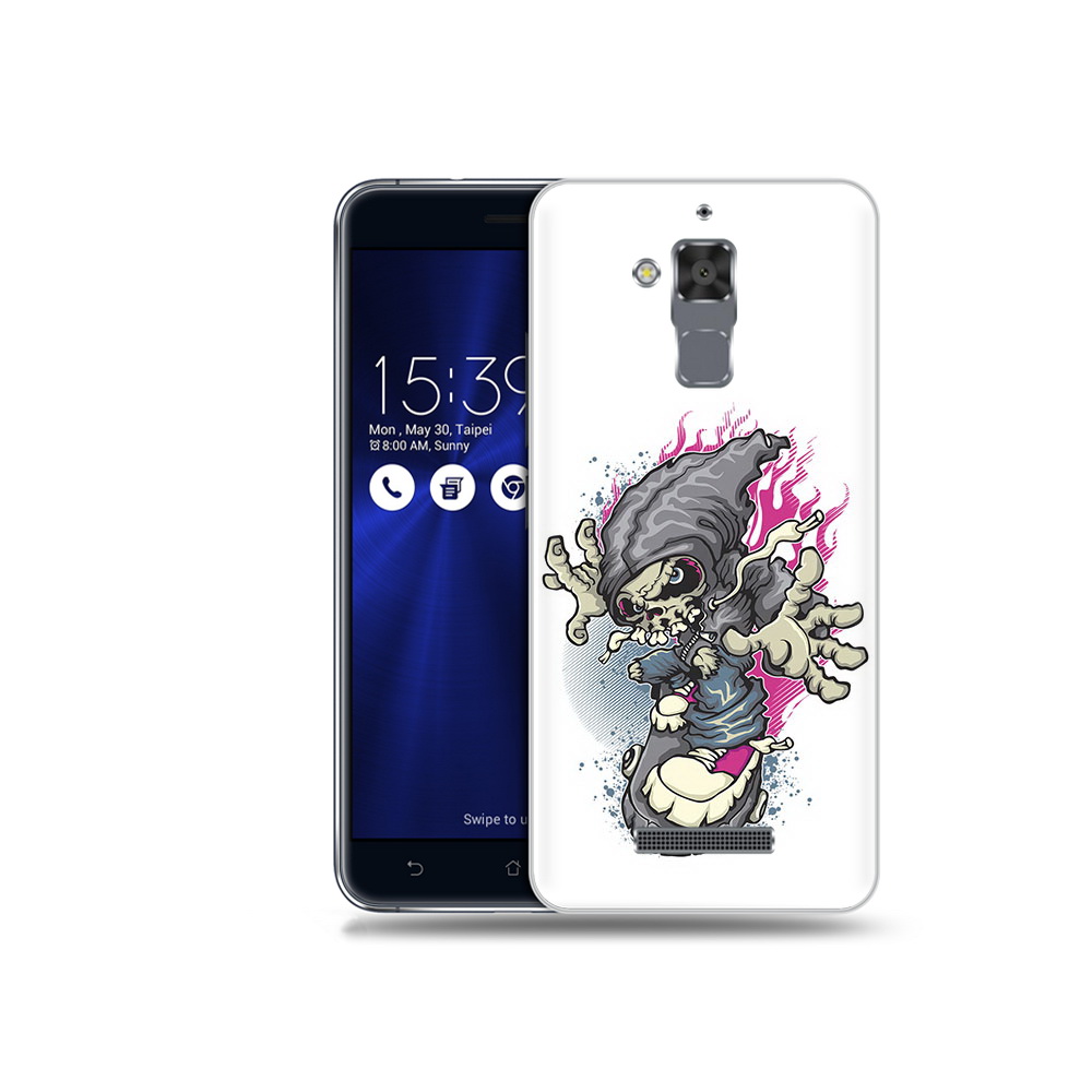 фото Чехол mypads tocco для asus zenfone 3 max ‏(zc520tl) нарисованный скелет на скейт борде