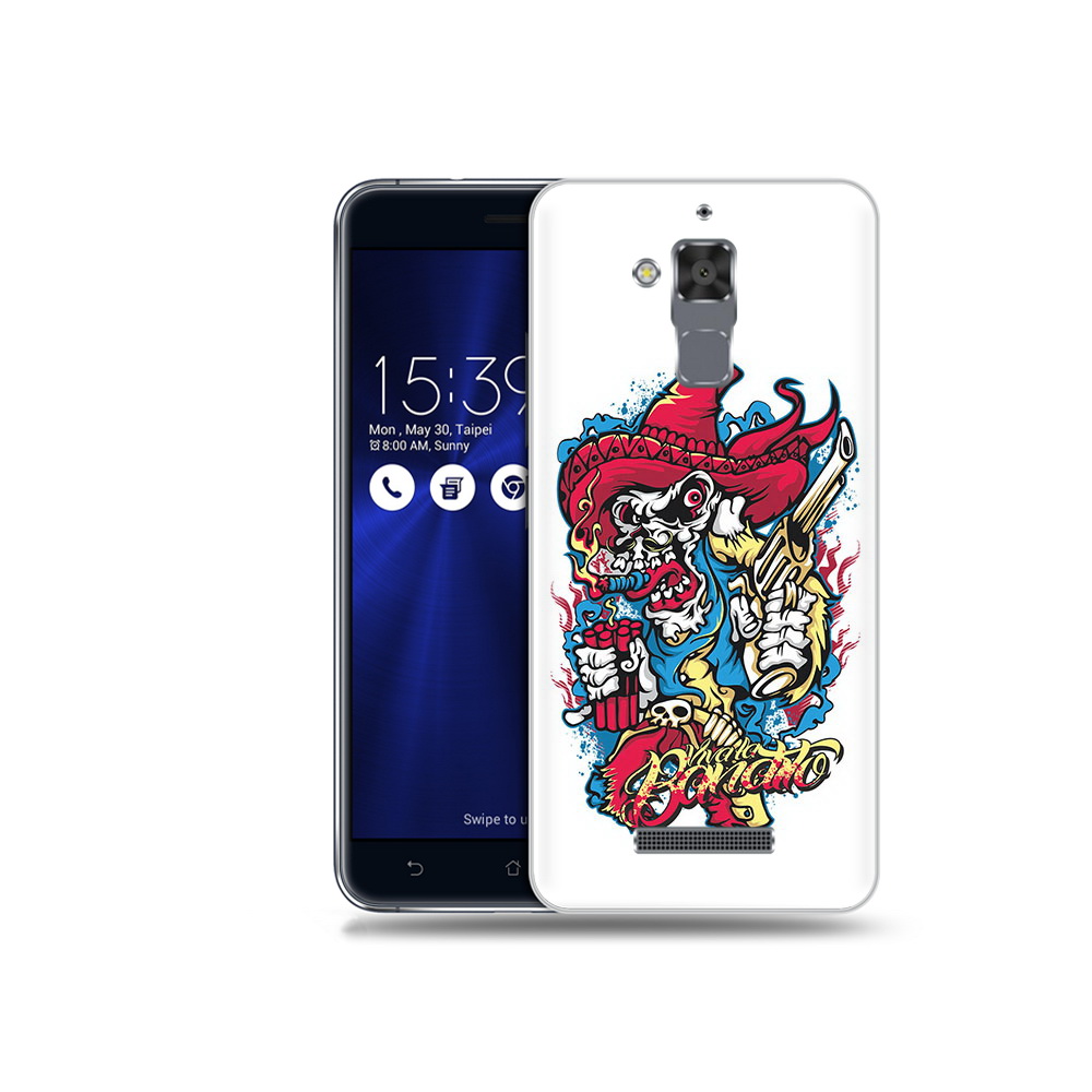 

Чехол MyPads Tocco для Asus ZenFone 3 Max (ZC520TL) нарисованный скелет с писталетом, Прозрачный, Tocco