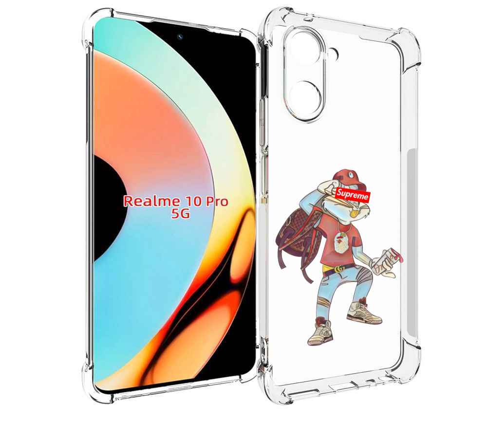 

Чехол бампер MyPads моднявый-заяц детский для Realme 10 Pro прот..., Прозрачный, Tocco