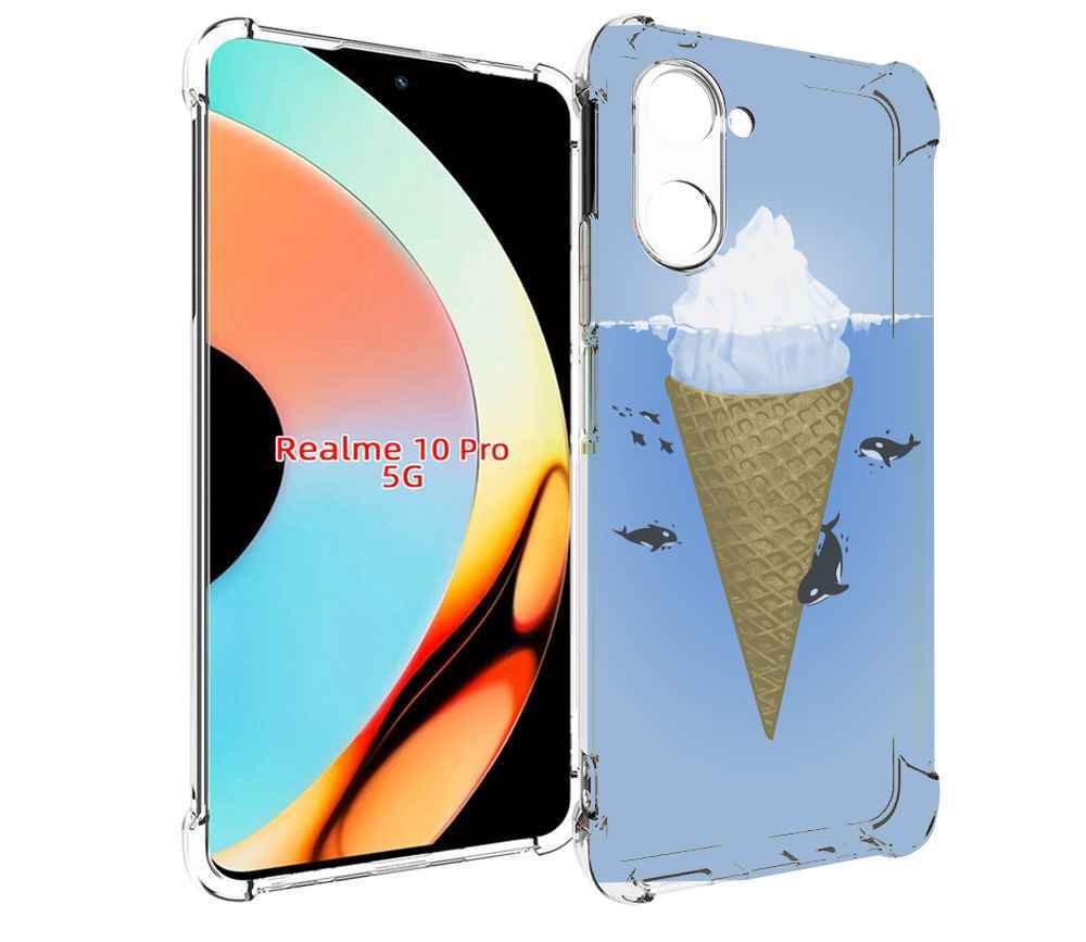 

Чехол бампер MyPads мороженное-у-косаток для Realme 10 Pro проти..., Прозрачный, Tocco