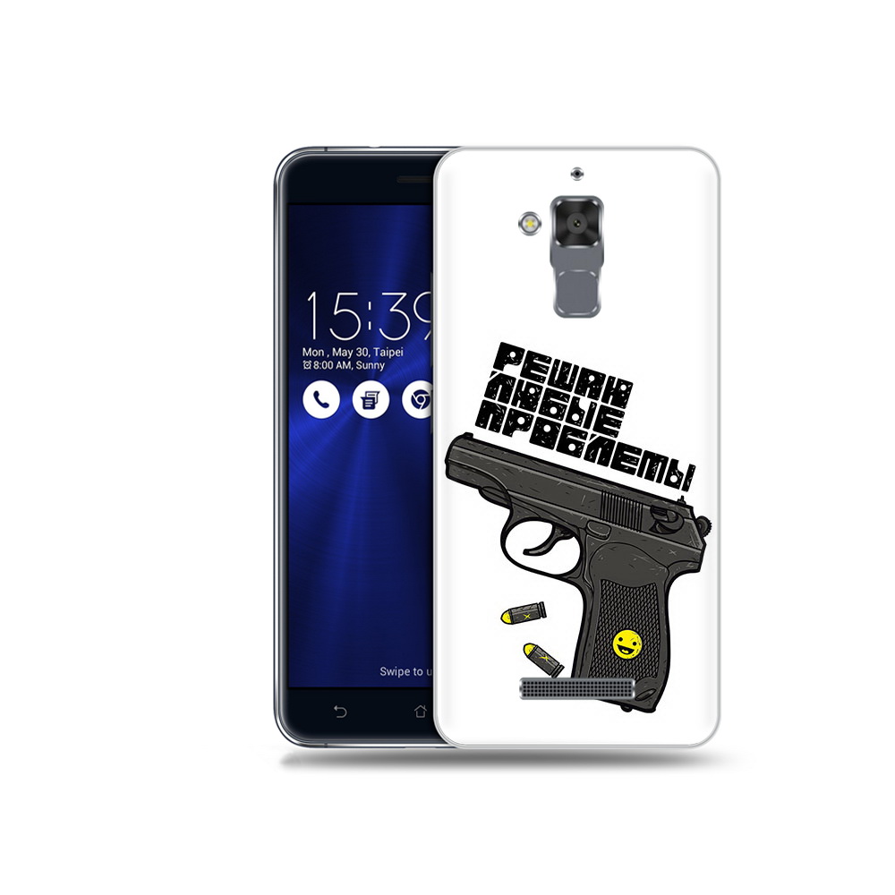 

Чехол MyPads Tocco для Asus ZenFone 3 Max (ZC520TL) пистолет против проблем, Прозрачный, Tocco