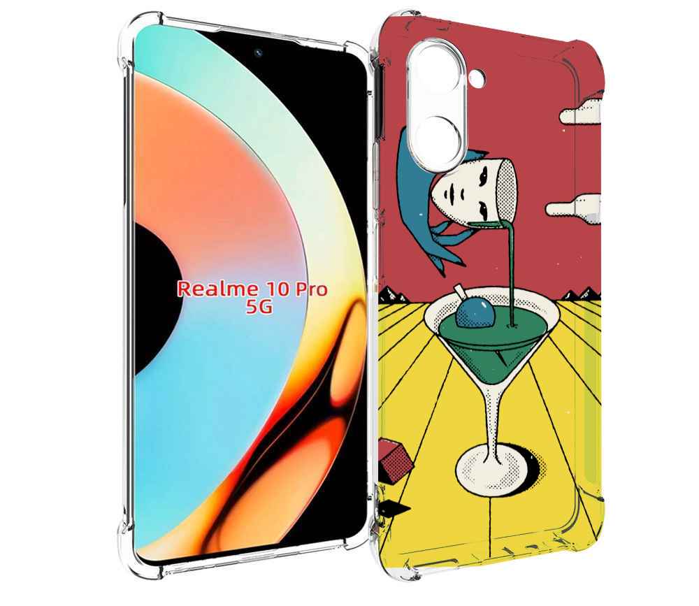 

Чехол бампер MyPads необычный напиток для Realme 10 Pro противоу..., Прозрачный, Tocco